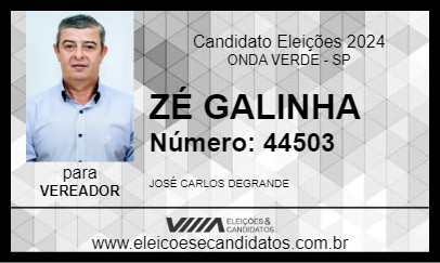 Candidato ZÉ GALINHA 2024 - ONDA VERDE - Eleições