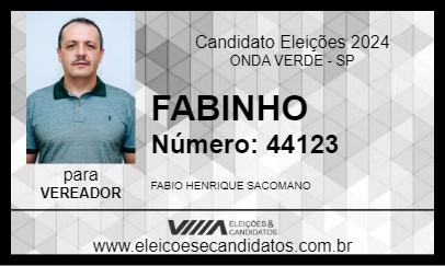 Candidato FABINHO 2024 - ONDA VERDE - Eleições