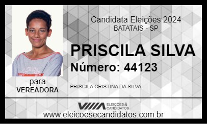 Candidato PRISCILA SILVA 2024 - BATATAIS - Eleições