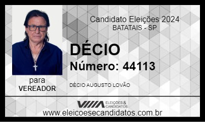 Candidato DÉCIO 2024 - BATATAIS - Eleições