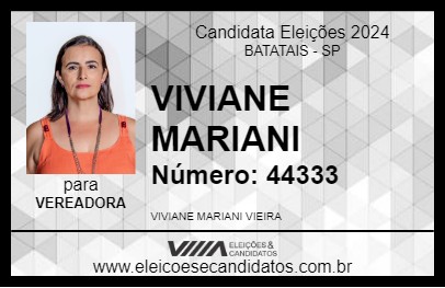 Candidato VIVIANE MARIANI 2024 - BATATAIS - Eleições