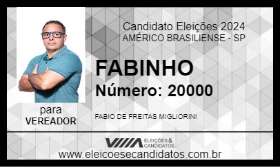 Candidato FABINHO 2024 - AMÉRICO BRASILIENSE - Eleições