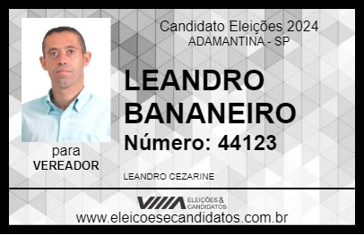 Candidato LEANDRO BANANEIRO 2024 - ADAMANTINA - Eleições