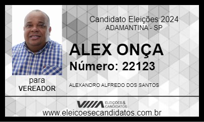 Candidato ALEX ONÇA 2024 - ADAMANTINA - Eleições