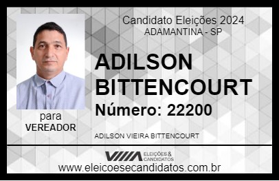 Candidato ADILSON BITTENCOURT 2024 - ADAMANTINA - Eleições