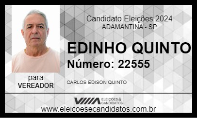 Candidato EDINHO QUINTO 2024 - ADAMANTINA - Eleições