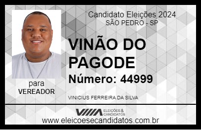 Candidato VINÃO DO PAGODE 2024 - SÃO PEDRO - Eleições