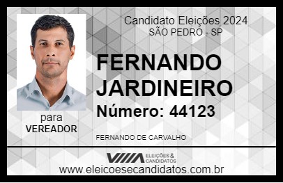 Candidato FERNANDO JARDINEIRO 2024 - SÃO PEDRO - Eleições