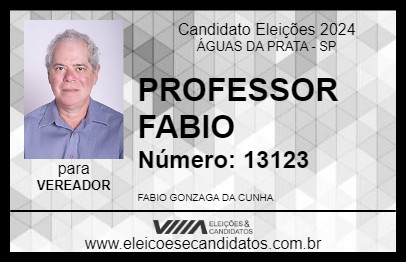 Candidato PROFESSOR FABIO 2024 - ÁGUAS DA PRATA - Eleições