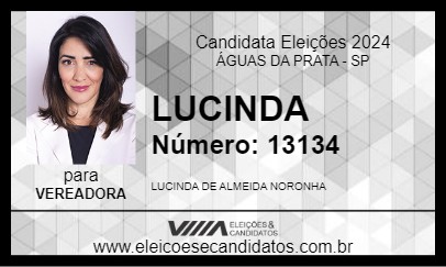 Candidato LUCINDA 2024 - ÁGUAS DA PRATA - Eleições