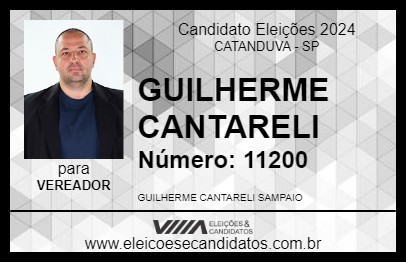 Candidato GUILHERME CANTARELI 2024 - CATANDUVA - Eleições