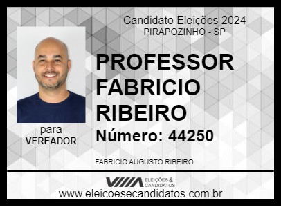 Candidato PROFESSOR FABRICIO RIBEIRO 2024 - PIRAPOZINHO - Eleições