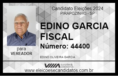 Candidato EDINO GARCIA FISCAL 2024 - PIRAPOZINHO - Eleições