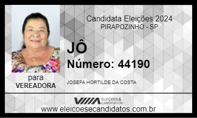 Candidato JÔ 2024 - PIRAPOZINHO - Eleições