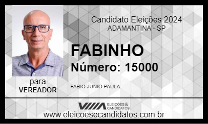 Candidato FABINHO 2024 - ADAMANTINA - Eleições