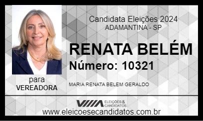 Candidato RENATA BELÉM 2024 - ADAMANTINA - Eleições