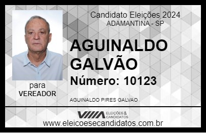 Candidato AGUINALDO GALVÃO 2024 - ADAMANTINA - Eleições