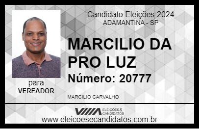 Candidato MARCILIO DA PRO LUZ 2024 - ADAMANTINA - Eleições