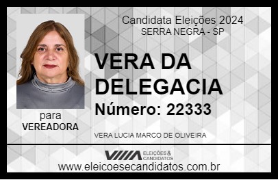 Candidato VERA INVESTIGADORA 2024 - SERRA NEGRA - Eleições