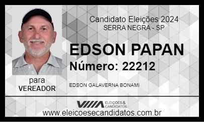 Candidato EDSON PAPAN 2024 - SERRA NEGRA - Eleições