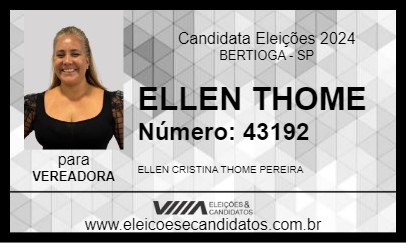 Candidato ELLEN THOME 2024 - BERTIOGA - Eleições