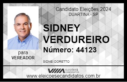 Candidato SIDNEY VERDUREIRO 2024 - DUARTINA - Eleições