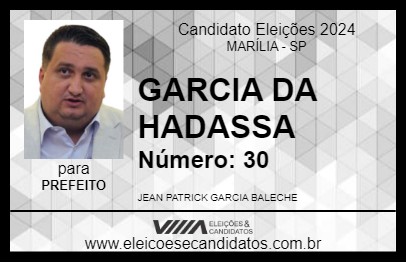 Candidato GARCIA DA HADASSA 2024 - MARÍLIA - Eleições