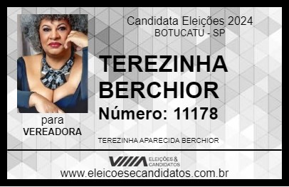 Candidato TEREZINHA BERCHIOR 2024 - BOTUCATU - Eleições