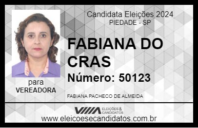 Candidato FABIANA DO SOCIAL 2024 - PIEDADE - Eleições