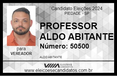 Candidato PROFESSOR ALDO ABITANTE 2024 - PIEDADE - Eleições