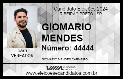 Candidato GIOMARIO MENDES 2024 - RIBEIRÃO PRETO - Eleições