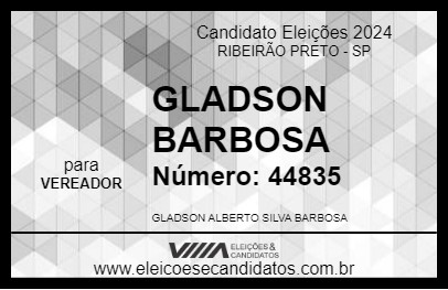 Candidato GLADSON BARBOSA 2024 - RIBEIRÃO PRETO - Eleições