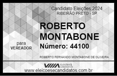 Candidato ROBERTO MONTABONE 2024 - RIBEIRÃO PRETO - Eleições