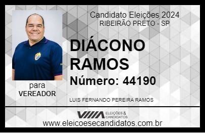 Candidato DIÁCONO RAMOS 2024 - RIBEIRÃO PRETO - Eleições