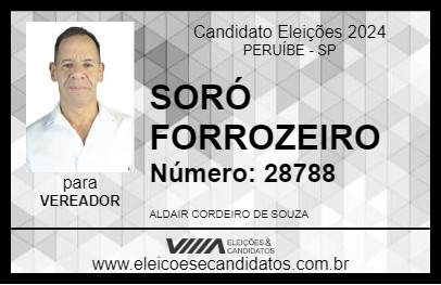 Candidato SORÓ FORROZEIRO 2024 - PERUÍBE - Eleições