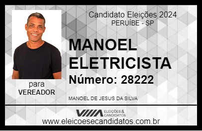 Candidato MANOEL ELETRICISTA 2024 - PERUÍBE - Eleições