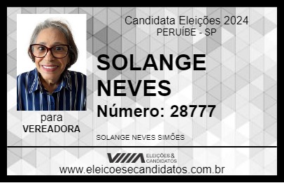 Candidato SOLANGE NEVES 2024 - PERUÍBE - Eleições