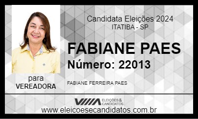 Candidato FABIANE PAES 2024 - ITATIBA - Eleições