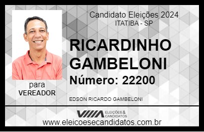 Candidato RICARDINHO GAMBELONI 2024 - ITATIBA - Eleições