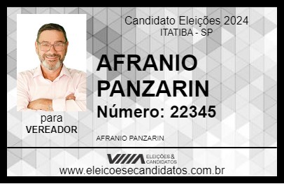 Candidato AFRANIO PANZARIN 2024 - ITATIBA - Eleições