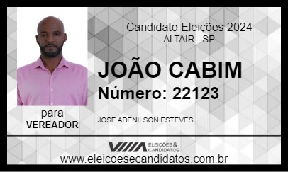 Candidato JOÃO CABIM 2024 - ALTAIR - Eleições