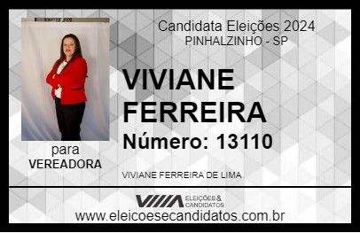 Candidato VIVIANE FERREIRA 2024 - PINHALZINHO - Eleições