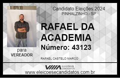 Candidato RAFAEL DA ACADEMIA 2024 - PINHALZINHO - Eleições