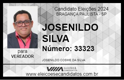 Candidato JOSENILDO SILVA 2024 - BRAGANÇA PAULISTA - Eleições