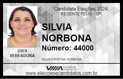 Candidato SILVIA NORBONA 2024 - REGENTE FEIJÓ - Eleições