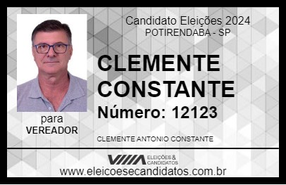 Candidato CLEMENTE CONSTANTE 2024 - POTIRENDABA - Eleições