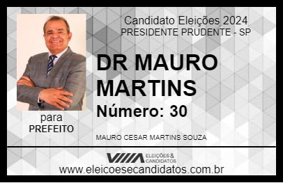 Candidato DR MAURO MARTINS 2024 - PRESIDENTE PRUDENTE - Eleições