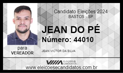 Candidato JEAN DO PÉ 2024 - BASTOS - Eleições