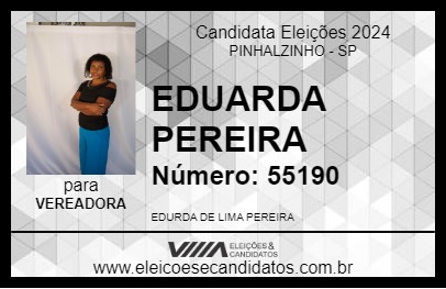 Candidato EDUARDA PEREIRA 2024 - PINHALZINHO - Eleições