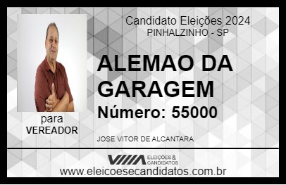 Candidato ALEMAO DA GARAGEM 2024 - PINHALZINHO - Eleições